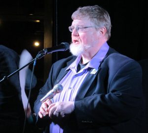 Nick Noble accepts the 2015 Worcester Music Award for Best Radio DJ
