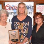 Gathered at a meat shoot fundraiser are Hudson AMVETS Ladies Auxiliary Post 208 members (l to r) Past Commander Sue Conrad of Hudson AMVETS Post 208; Karen Miller, who also serves as president of AMVETS Ladies Auxiliary Department of Massachusetts; and Beverly Rivers, president of Hudson AMVETS Ladies Auxiliary Post 208.