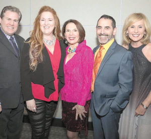 Performers of Upstage Lung Cancer’s fall 2018 concert, “Barbra, Bette & Bernadette”: (l to r) Michael Hammond, Paula Markowicz, Hildy Grossman, Brian De Lorenzo and Candy O’Terry