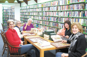 Marta Burbeck (far left) with members of the Puzzle Club at Stow Library